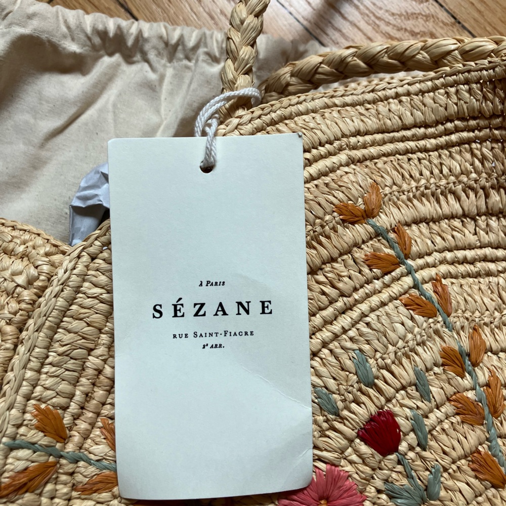 Sézane x Momoni June Basket - Embroidered Multicolored BOUQUET - RARE - Picture 9 of 9